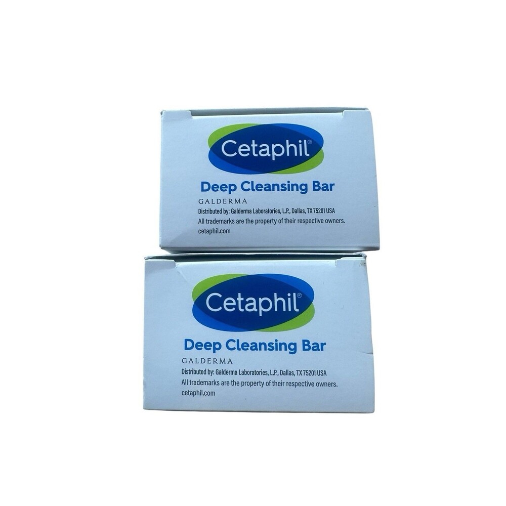 2 Cetaphil Deep Cleansing Bar Soaps 4.5oz Each Individually Boxed